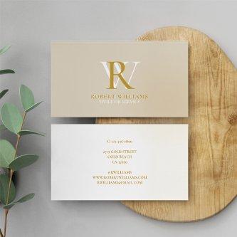 Sophistic Elegant Professional Monogram Beige