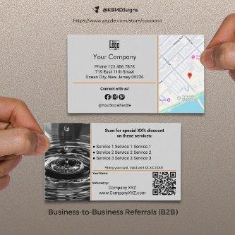 Sophisticated B2B Services QR Code Gray  Referral Card