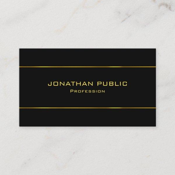 Sophisticated Black Template Gold Text Modern