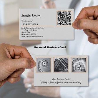 Sophisticated Custom Images QR Code Gray