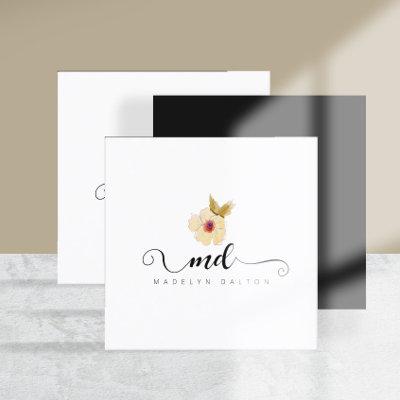 Sophisticated Floral Calligraphy ID933 Square