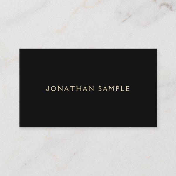 Sophisticated Gold Text Modern Simple Black Luxury