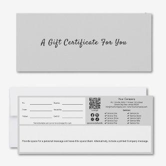 Sophisticated Gray Black Script Gift Certificate