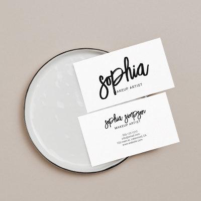 Sophisticated Minimalist Brush Script White