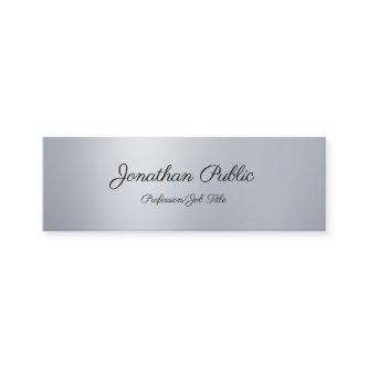 Sophisticated Modern Freehand Script Silver Plain Mini