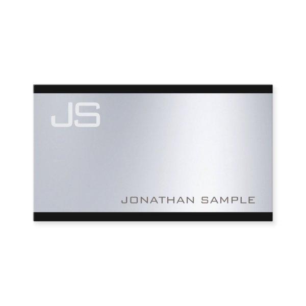 Sophisticated Modern Monogram Glamour Silver Look