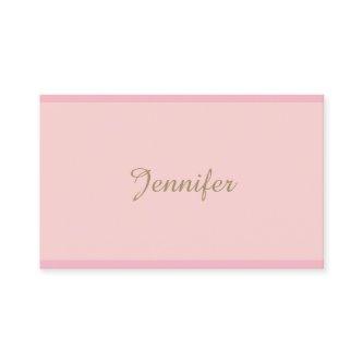 Sophisticated Modern Pink Gold Hand Script Text