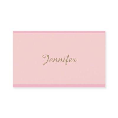 Sophisticated Modern Pink Gold Hand Script Text