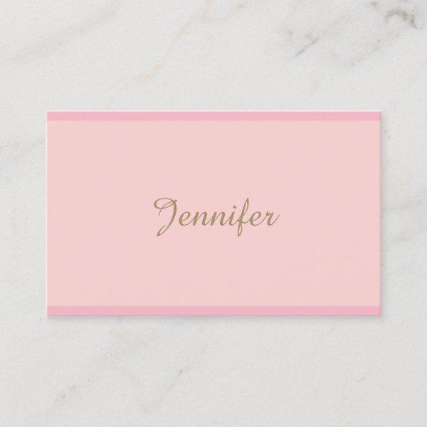Sophisticated Modern Pink Gold Hand Script Text