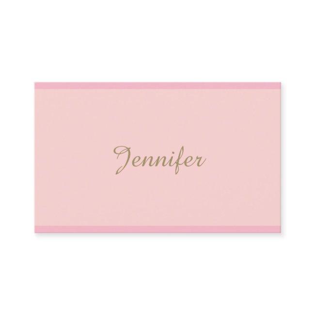 Sophisticated Modern Pink Gold Hand Script Text