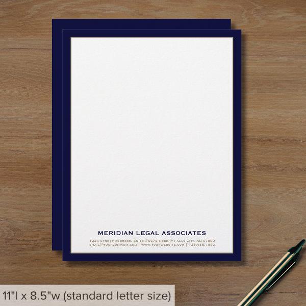 Sophisticated Navy Gold Law Firm Letterhead