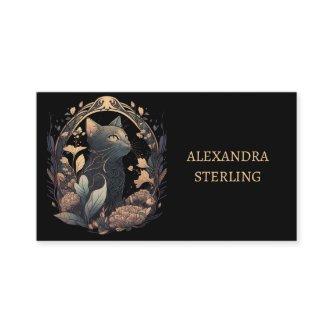Sophisticated Noir Art Nouveau Cat Personalized