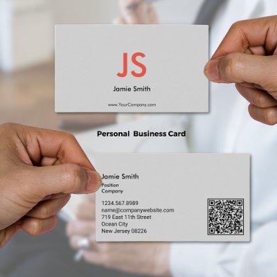 Sophisticated Red Initials QR-code Black & Gray