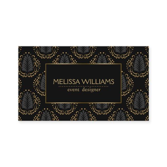 Sophisticated Stylized Modern Damasks Black & Gold