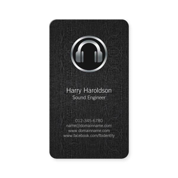 Sound Engineer Headphones BlackGrunge BusinessCard