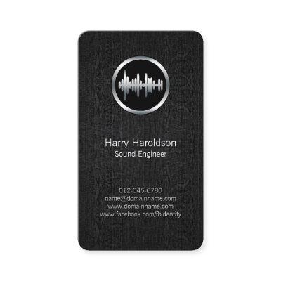 Sound Engineer Sound Wave BlackGrunge BusinessCard