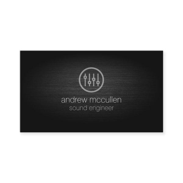Sound Engineer Volume Sliders Icon Brushed Metal