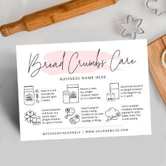 Sourdough Bread Crumbs Care Guide Pink Watercolor