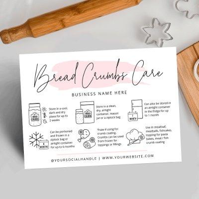 Sourdough Bread Crumbs Care Guide Pink Watercolor