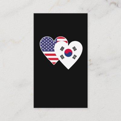 South Korea USA Flag Twin Heart Korean Americans