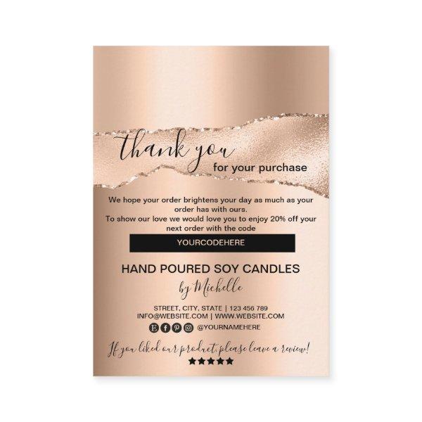 Soy Candle Care Card Thank You Card Add Your Logo