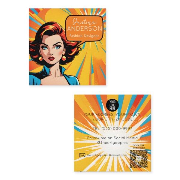 spa and beauty parlour Retro Pop Art woman Wow Square