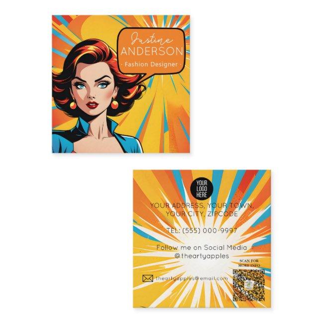 spa and beauty parlour Retro Pop Art woman Wow Square