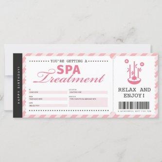 Spa Day Massage Pink Gift Voucher Certificate