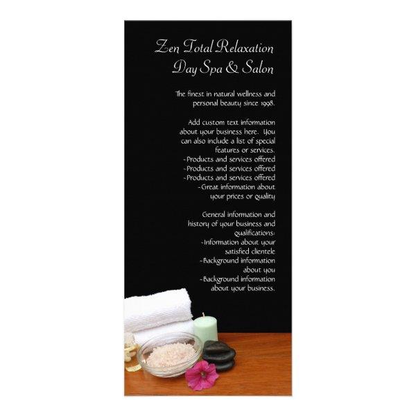 Spa/Massage/Pedicure Salon Scene Black/Color Rack Card