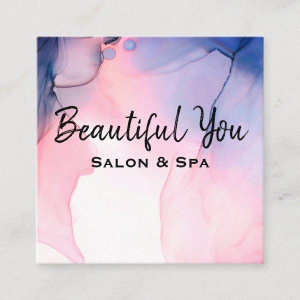 *~* Spa Salon Lashes Hair Nails Massage Watercolor Square