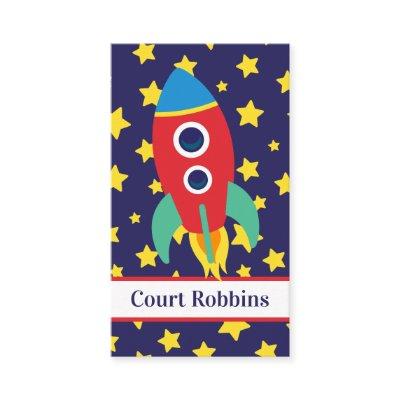 Space Rocket Personalized Calling Card