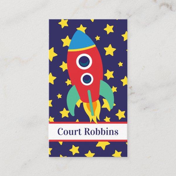 Space Rocket Personalized Calling Card