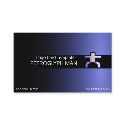 Spaceman or art Petroglyph Man Logo
