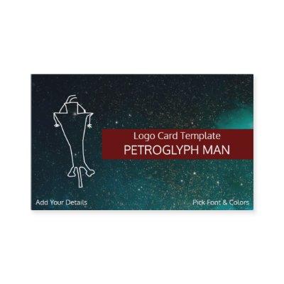 Spaceman or art Petroglyph Man Logo