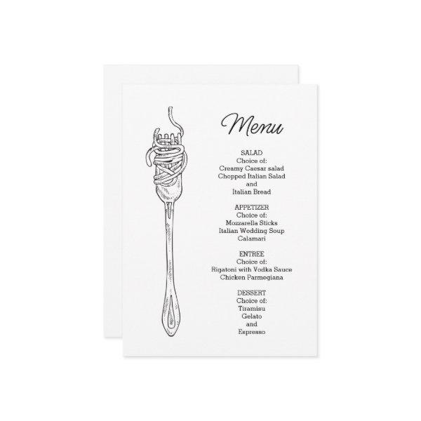 Spaghetti Dinner  Menu