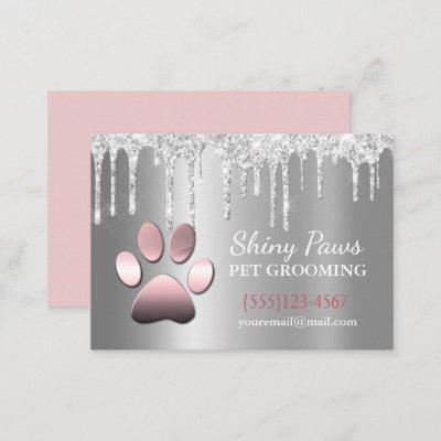 Sparkle Drip Shimmer Dog Paw Pet Grooming Service