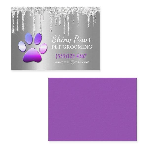 Sparkle Drip Shimmer Dog Paw Pet Grooming Service