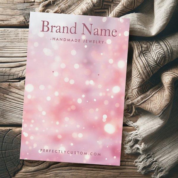 Sparkling glitter lights pink earring display card