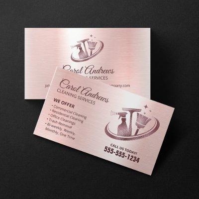 Sparkling Rose Gold Cleaning Janitorial Service