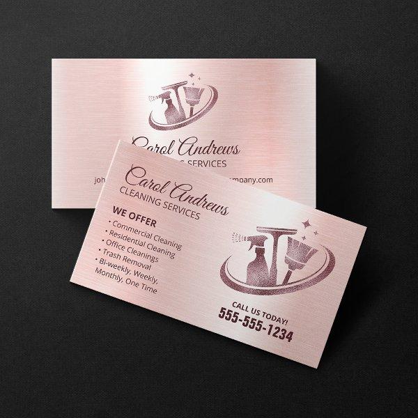 Sparkling Rose Gold Cleaning Janitorial Service