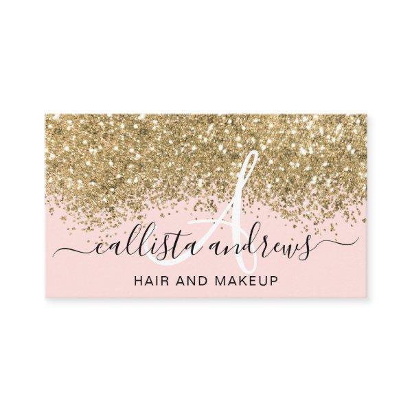 Sparkly Blush Pink Gold Confetti Glitter