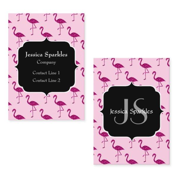 Sparkly flamingo Pink sparkles pattern Monogram