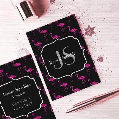Sparkly flamingo Pink sparkles pattern Monogram