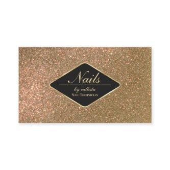 Sparkly Gold Glitter Black Makeup Nails Lash Hair