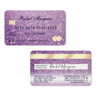 Sparkly Lilac Purple Gold Glitter Credit