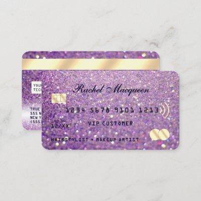 Sparkly Lilac Purple Gold Glitter Credit