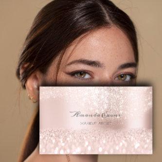 Sparkly Pink Glitter Makeup Artist Fashion Blog Appointment Card