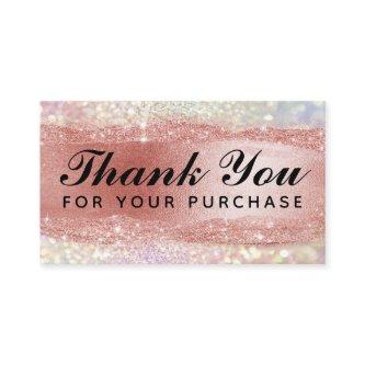 Sparkly Thank You For Your Order Cards Rose Gold