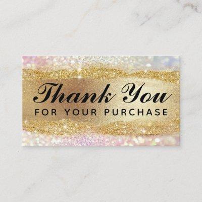 Sparkly Thank You For Your Purchase Cards