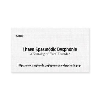 Spasmodic Dysphonia, A Neurological Voca... Busine